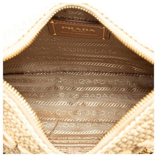 Beige Prada Mini Yarn Raffia