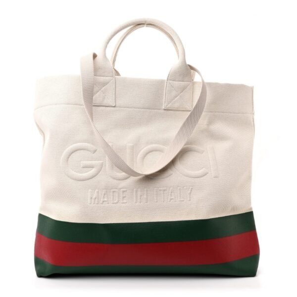 Gucci striped Logo Embossed Tote