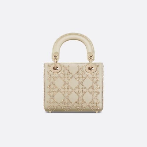 Dior Beige Beaded Embellished Leather Mini