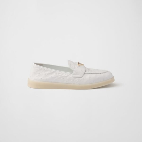 Prada White Ostrich Leather Loafers Prada White Ostrich Leather Loafers