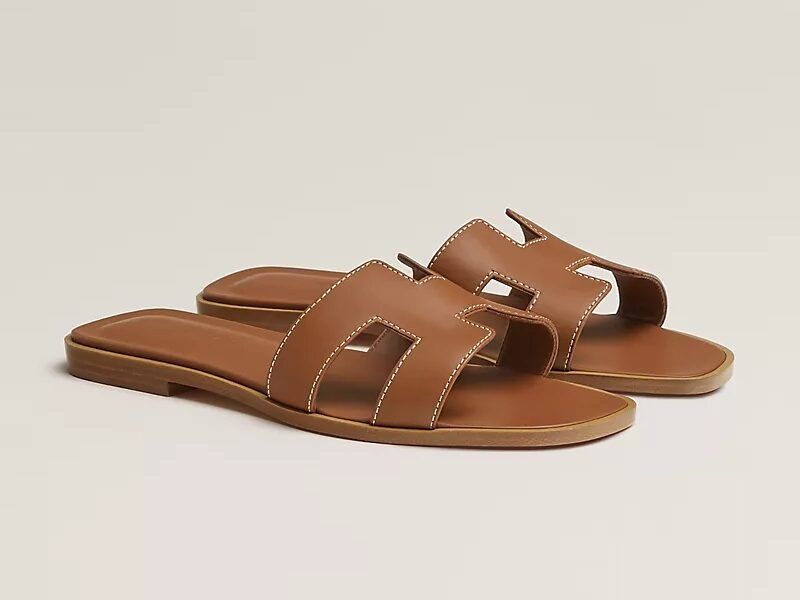 Brown Leather Hermès Slide